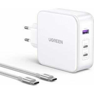 Ugreen Nexode CD289 GaN network charger USB-A/2xUSB-C 140W + USB-C - USB-C cable 1.5m - white (universal)
