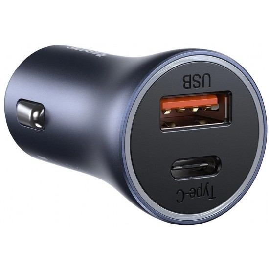 Baseus Golden Contactor Pro fast car charger USB Type C / USB 40 W Power Delivery 3.0 Quick Charge 4 + SCP FCP AFC gray (CCJD-0G) (universal)