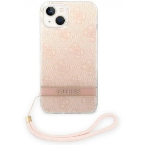 Guess GUOHCP14MH4STP iPhone 14 Plus 6.7 "pink / pink hardcase 4G Print Strap (universal)