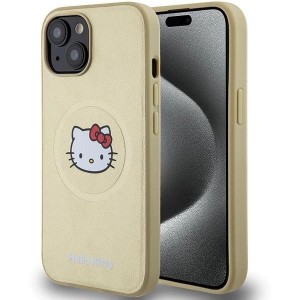 Hello Kitty Leather Kitty Head MagSafe case for iPhone 15 - gold (universal)