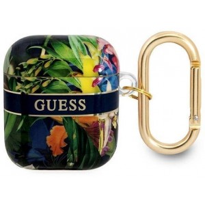 Guess GUA2HHFLB AirPods cover blue/blue Flower Strap Collection (universal)