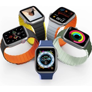 Dux Ducis Magnetic Apple Watch SE, 9, 8, 7, 6, 5, 4, 3, 2, 1 (41, 40, 38 mm) Dux Ducis Strap (LD Version) - gray-orange (universal)