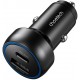 Choetech TC0014 USB-C USB-A PD 60W car charger with LED backlight - black (universal)