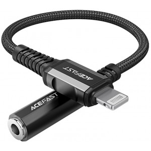 Acefast audio cable MFI Lightning - 3.5mm mini jack (female) 18cm, AUX black (C1-05 black) (universal)