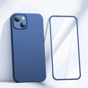 Joyroom 360 Full Case front and back cover for iPhone 13 + tempered glass screen protector blue (JR-BP927 blue) (universal)
