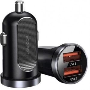 Joyroom C-A09 Mini dual-port QC3.0 Smart fast charge 2x USB 30W Quick Charge, SCP, PD, AFC Black (universal)