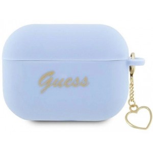 Guess GUAP2LSCHSB AirPods Pro 2 cover blue/blue Silicone Charm Heart Collection (universal)