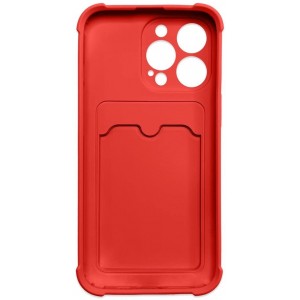 Hurtel Card Armor Case Pouch Cover for iPhone 12 Pro Card Wallet Silicone Air Bag Armor Red (universal)