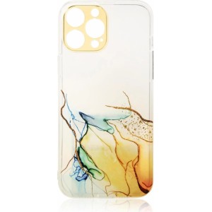 Hurtel Marble Case for iPhone 12 Gel Cover Orange Marble (universal)