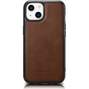 Icarer Leather Oil Wax Genuine Leather Case for iPhone 14 Plus (MagSafe Compatible) Brown (WMI14220719-BN) (universal)