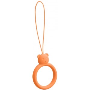 Hurtel A silicone lanyard for a phone bear ring on a finger orange (universal)