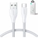Joyroom USB cable - USB C 3A Surpass Series for fast charging and data transfer 1.2 m white (S-UC027A11) (universal)