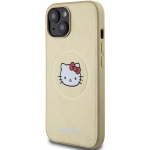 Hello Kitty Leather Kitty Head MagSafe case for iPhone 15 - gold (universal)