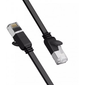 Ugreen kabelis plakans interneta tīkla kabelis Ethernet patchcord RJ45 Cat 6 UTP 1000 Mbps 5 m melns (NW101 50187)