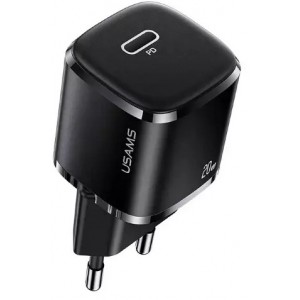 Usams Wall charger 1x USB-C T36 mini 20W (only head) PD3.0 Fast Charging black/black CC124TC01 (US-CC124)