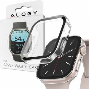 Alogy 2in1 case with glass overlay for Apple Watch 7 45mm Black