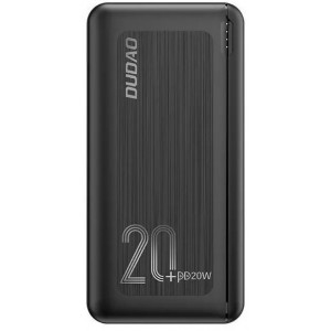 Dudao powerbank 20000 mAh Power Delivery 20 W Quick Charge 3.0 2x USB / USB Typ C czarny (K12PQ  black)