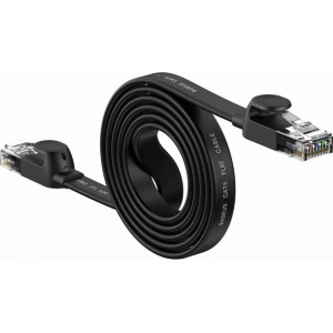 Producenttymczasowy Baseus Speed ​​Six flat network cable RJ45 1000Mbps 1.5m black (WKJS000001)
