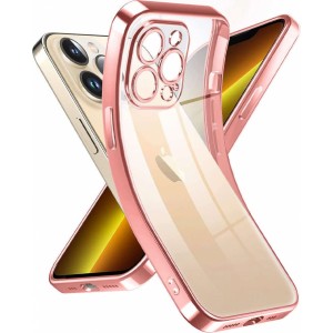 Alogy TPU Luxury Case with Camera Protector for Apple iPhone 12 Pro Pink and Transparent