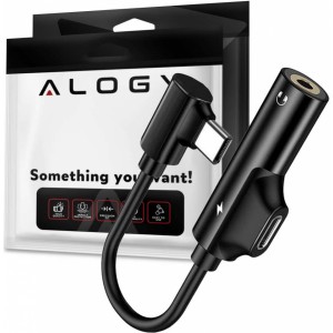 Alogy USB-C to USB-C Type C Mini Jack 3.5mm Adapter with DAC Black