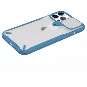 Nillkin Cyclops Case durable case with camera cover and foldable stand for iPhone 13 Pro blue