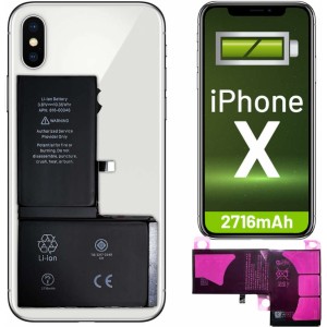 Producenttymczasowy Replacement phone battery for Apple iPhone X 2716mAh A1865 A1901