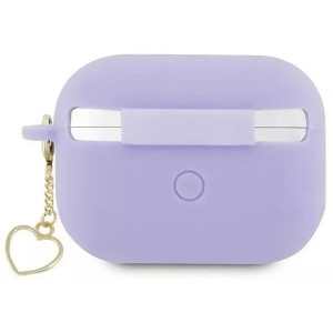 Guess GUAP2LSCHSU protective earphone case for Apple AirPods Pro 2 cover purple/purple Silicone Charm Heart Collection