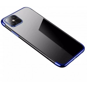 4Kom.pl Clear Color case gel case with metallic frame iPhone 13 mini blue