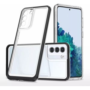 4Kom.pl Clear 3in1 case for Samsung Galaxy S21 5G gel cover with frame black