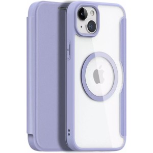 Dux Ducis Skin X Pro Case for Apple iPhone 15 Plus Magnetic MagSafe Flip Cover - Purple