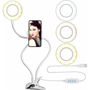 Alogy Photographic Alogy LED Selfie Ring Light Phone Holder White