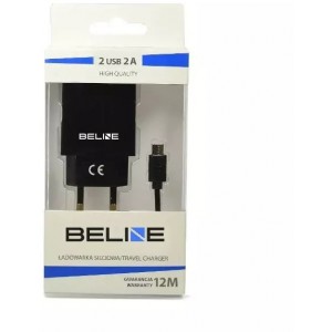 Beline 2x USB microUSB 2A wall charger black/black