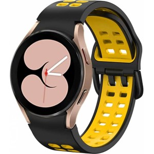 Alogy Soft Band Sport Strap Smartwatch Rubber for Samsung Galaxy Watch 4/5 40/42/44/45mm Black & Yellow