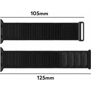 Alogy Nylon Strap with Velcro for Apple Watch 1/2/3/4/5/6/7/8/SE (38/40/41mm) Black