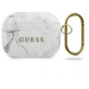 Guess GUACAPTPUMAWH AirPods Pro cover biały/white Marble Collection