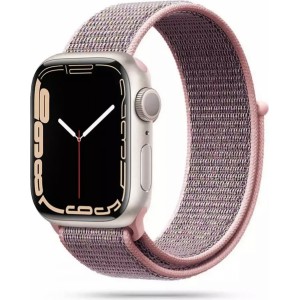 4Kom.pl Tech-protect nylon apple watch 4 / 5 / 6 / 7 / 8 / se (38 / 40 / 41 mm) pink sand