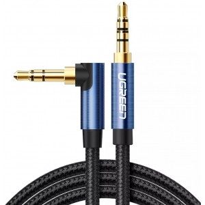 Ugreen Angled cable UGREEN AUX 2 x mini jack 3.5 mm 1.5 m blue (AV112)
