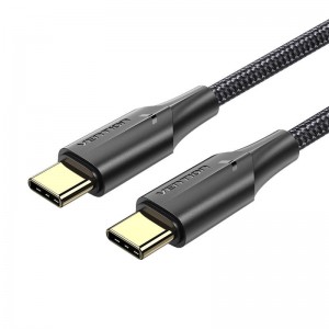 Vention USB-C 2.0 to USB-C 3A Cable Vention TAUBH 2m Black LED