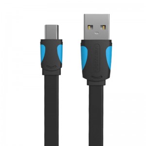 Vention Flat USB 2.0 A to Mini 5-pin cable Vention VAS-A14-B100 1m Black