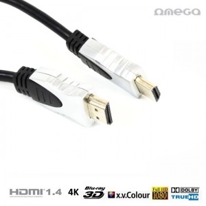 Omega OCHG14 HDMI V1.4 Ar Internetu type A - 19/19 male/male Premium Gold Vads 1.5m Melns (Blister Box)
