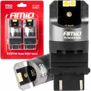 Amio LED CANBUS PRO series 3157 P27/7W 4x3030 SMD White 12/24V AMIO-03588