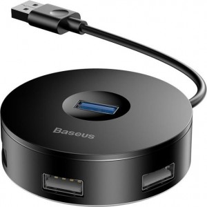 Baseus Round Box HUB Adapter USB na 4x USB 1x micro Czarny