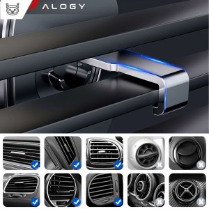 Автомобильный держатель Alogy MagSafe для iPhone 14 13 12 для решетки радиатора Alogy Airvent автомобильный держатель черный