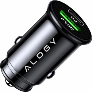 Alogy Car charger 4x USB QC 3.0 USB C PD 20W LED fast powerful 250W for Alogy Car phone black