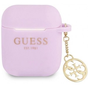 Guess GUA2LSC4EU AirPods 1/2 cover purple/purple Silicone Charm 4G Collection (universal)