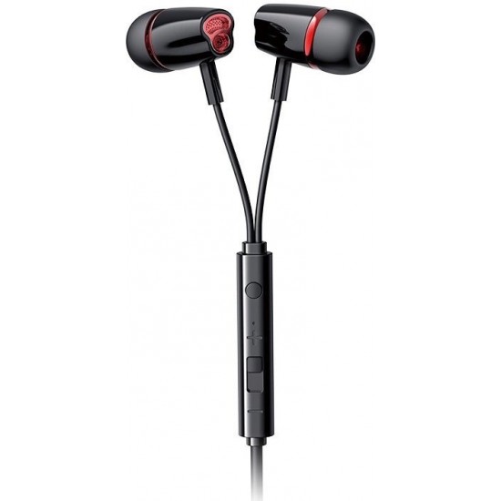 Joyroom ear headphones 3.5mm mini jack with remote and microphone black (JR-EL114) (universal)