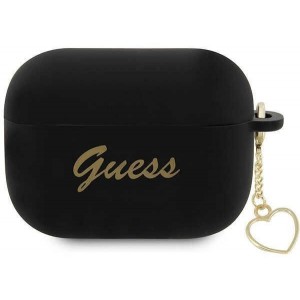 Guess GUAP2LSCHSK AirPods Pro 2 cover black/black Silicone Charm Heart Collection (universal)