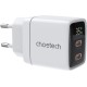 Choetech PD6051 2x USB-C PD 35W GaN wall charger with display - white (universal)