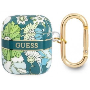 Guess GUA2HHFLN AirPods cover green/green Flower Strap Collection (universal)