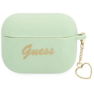 Guess GUAPLSCHSN AirPods Pro cover green/green Silicone Charm Heart Collection (universal)